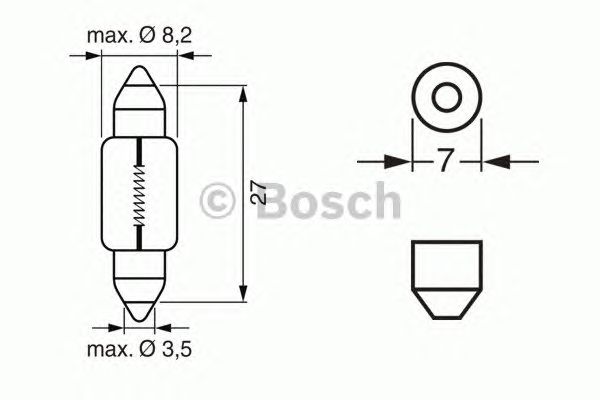 Купить запчасть Bosch - 1987302226 Лампа C3W 12V SV7-8 Лампа накаливания