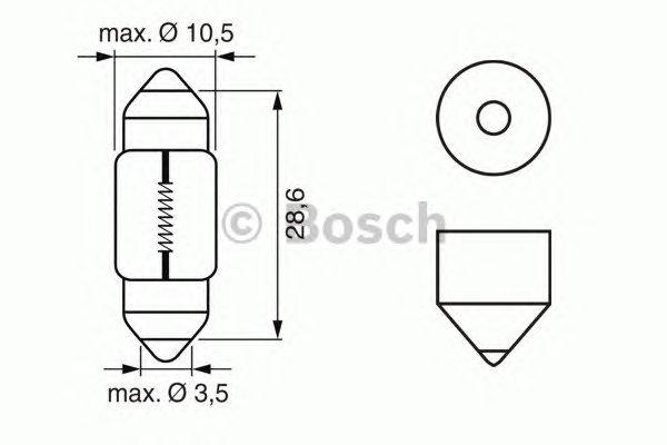 Купить запчасть Bosch - 1987302227 Лампа C10W 12V SV8,5-8 10W 12V SV85-8