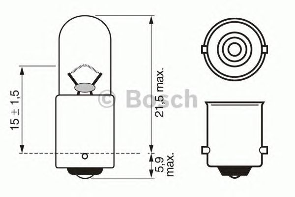 Купить запчасть BOSCH - 1987302512 Лампа TRUCKLIGHT T4W 24V 4W 1987302512