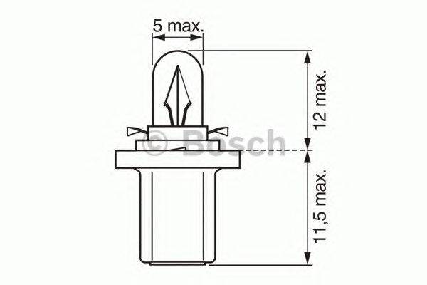 Купить запчасть Bosch - 1987302514 Лампа T4W 24V 1.2W T4W 24V 1.2W