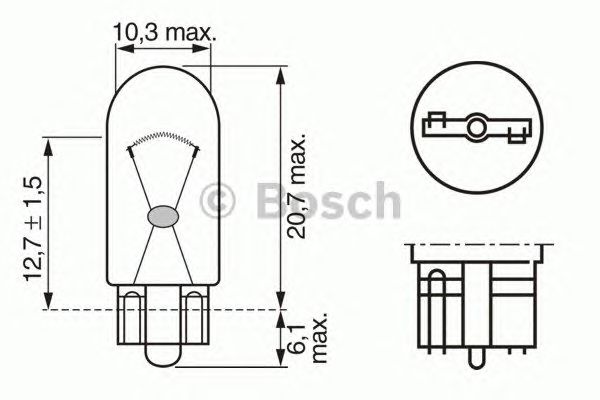 Купить запчасть Bosch - 1987302518 Лампа W5W 24V 5W HCV УНИВЕРСАЛЬНЫЙ