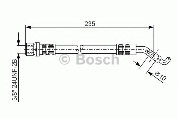 Купить запчасть Bosch - 1987476207 Шланг тормозной зад прав/лев TOYOTA COROLLA (_E12_) 1.6 VVT-i (ZZE121_) 01.2002 - 12.2006 <=> TOYOTA COROLLA (_E12_) 1.4 VVT-i (ZZE120_) 01.2002 - 12.2006