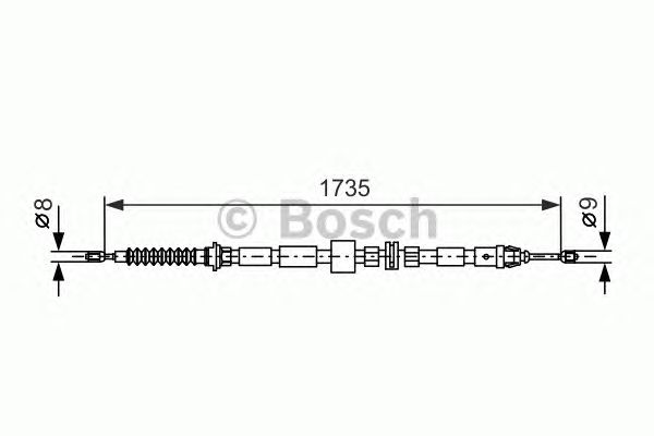 Купить запчасть BOSCH - 1987477734 Трос ручного тормоза 1987477734
