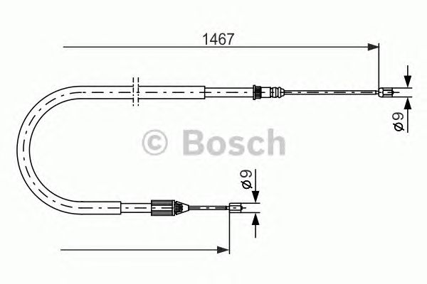 Купить запчасть Bosch - 1987477937 Трос стояночного тормоза зад прав/лев RENAULT SCENIC I MPV (JA0/1_, FA0_) 1.9 dCi RX4 11.2000 - 08.2003