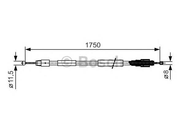 Купить запчасть BOSCH - 1987482018 Трос тормозной левый 1987482018