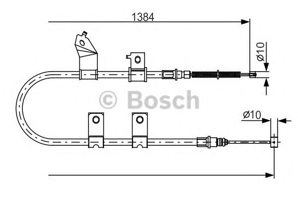 Купить запчасть Bosch - 1987482082 Трос стояночного тормоза зад лев CHEVROLET AVEO Saloon (T250, T255) 1.4 09.2008 - <=> CHEVROLET AVEO Saloon (T250, T255) 1.2 01.2008 -