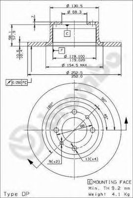 Купить запчасть Brembo - 08255924 Диск тормозной Standard перед LADA 1200-1600 1500 (WAS2103, WAS2106) 09.1972 - 08.1984 <=> LADA NOVA (2105) 1500 05.1993 - 04.2004