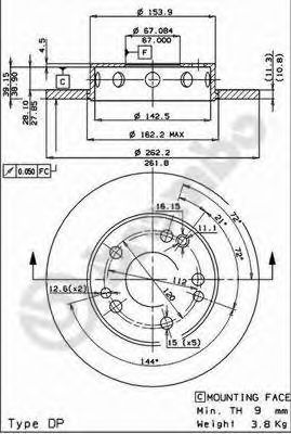 Купить запчасть Brembo - 08295024 Диск тормозной Standard перед MERCEDES-BENZ 190 (W201) E 2.0 (201.024) 10.1982 - 06.1993 <=> MERCEDES-BENZ 190 (W201) E 2.0 (201.024) 02.1985 - 12.1986