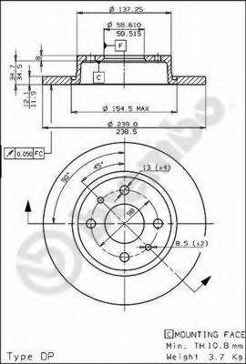Купить запчасть Brembo - 08521110 Диск тормозной Standard перед LADA SAMARA (2108, 2109, 2115, 2113, 2114) 1.5 04.1996 - 12.2013 <=> LADA SAMARA (2108, 2109, 2115, 2113, 2114) 1.6 02.2009 - 12.2013