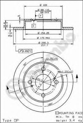 Купить запчасть Brembo - 08544360 Диск тормозной Standard зад NISSAN PRIMERA Traveller (W10) 2.0 i 07.1990 - 03.1998 <=> NISSAN PRIMERA Traveller (W10) 1.6 i 07.1990 - 03.1998