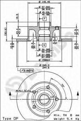 Купить запчасть Brembo - 08691114 Диск тормозной Standard зад AUDI A4 (8D2, B5) 1.6 11.1994 - 10.2000 <=> AUDI A4 (8D2, B5) 1.8 11.1994 - 11.2000