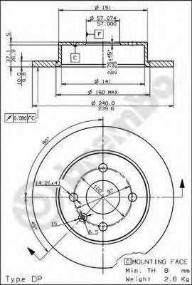 Купить запчасть BREMBO - 08.7626.11 Диск тормозной 08.7626.11