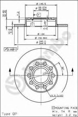 Купить запчасть BREMBO - 08.9136.11 Диск тормозной 08.9136.11