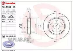 Купить запчасть BREMBO - 08.A912.11 Диск тормозной Brembo Painted Disc 08.A912.11