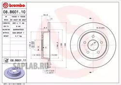 Купить запчасть BREMBO - 08B60111 