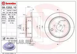 Купить запчасть BREMBO - 08C25211 Диск тормозной UV Coated зад SUBARU FORESTER (SH_) 2.0 AWD 01.2010 -  <=> SUBARU FORESTER (SH_) 2.0 AWD 01.2008 - 09.2013
