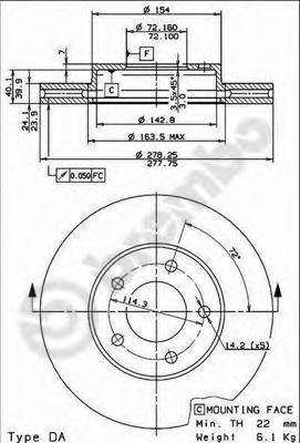Купить запчасть Brembo - 09895311 Диск тормозной UV Coated перед FORD MAVERICK 3.0 V6 24V 03.2004 -  <=> FORD MAVERICK 2.3 16V 03.2004 - 