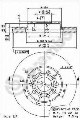 Купить запчасть Brembo - 09914511 Диск тормозной UV Coated перед SKODA OCTAVIA III (5E3, NL3, NR3) 1.6 01.2014 -  <=> SKODA OCTAVIA II (1Z3) 1.8 TSI 03.2009 - 06.2013