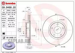 Купить запчасть Brembo - 09946821 Диск тормозной UV Coated перед MAZDA 3 Saloon (BK) 2.0 10.2003 - 12.2009 <=> MAZDA 3 (BK) 2.0 10.2003 - 12.2009