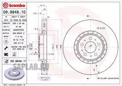 Купить запчасть BREMBO - 09.9848.11 Диск тормозной Brembo Painted Disc 09.9848.11