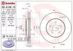 Купить запчасть Brembo - 09A10911 Диск тормозной UV Coated перед LEXUS RX (_U3_) 350 AWD (GSU35_) 02.2006 - 12.2008 <=> LEXUS RX (_U3_) 330 AWD (MCU38) 04.2003 - 12.2008