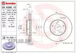 Купить запчасть Brembo - 09A38611 Диск тормозной UV Coated перед TOYOTA CAMRY Saloon (_V3_) 2.4 (ACV30_, ACV36) 11.2001 - 11.2006 <=> TOYOTA CAMRY (_V2_) 2.2 (SXV20_) 08.1996 - 11.2001