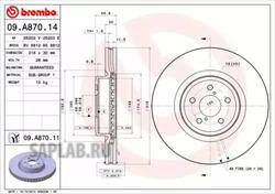 Купить запчасть Brembo - 09A87014 Диск тормозной Standard перед SUBARU LEGACY IV (BL) 2.0 AWD 06.2005 - 04.2009 <=> SUBARU FORESTER (SJ_) 2.0 XT AWD (SJG) 03.2013 -