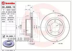Купить запчасть Brembo - 09A96611 Диск тормозной UV Coated перед TOYOTA LAND CRUISER 200 (_J2_) 4.5 D4-D 08.2007 - <=> LEXUS LX (_J2_) 570 (URJ201_) 11.2007 -