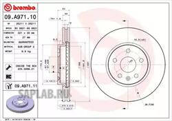 Купить запчасть Brembo - 09A97111 Диск тормозной UV Coated перед OPEL INSIGNIA A Saloon (G09) 2.0 Turbo E85 (69) 07.2008 - <=> OPEL INSIGNIA A Saloon (G09) 1.8 (69) 07.2008 -
