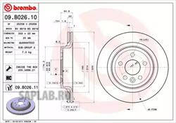 Купить запчасть Brembo - 09B02611 Диск тормозной UV Coated зад VOLVO XC60 (156) 2.4 D / D3 / D4 AWD 05.2008 - 02.2017 <=> VOLVO XC60 (156) D4 AWD 10.2013 - 12.2015