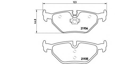 Купить запчасть Brembo - P06025 Колодки тормозные дисковые зад BMW 3 (E46) 320 i 09.2000 - 02.2005 <=> BMW 3 (E46) 318 i 02.1998 - 09.2001