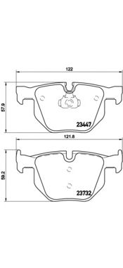 Купить запчасть Brembo - P06056 Колодки тормозные дисковые зад BMW X5 (E70) 3.0 d 02.2007 - 09.2008 <=> BMW X5 (F15, F85) xDrive 30 d 04.2015 -