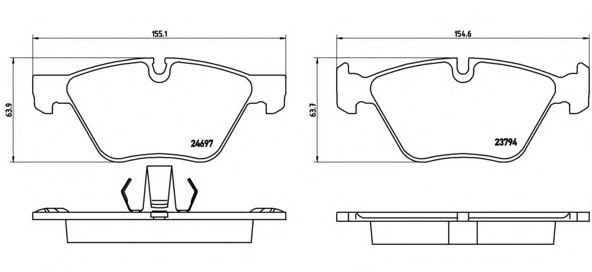 Купить запчасть Brembo - P06060 Колодки тормозные дисковые перед BMW 5 (F10) 520 i 10.2010 - 10.2016 <=> BMW 5 (F10) 528 i 10.2010 - 10.2016