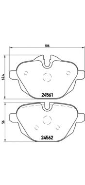 Купить запчасть Brembo - P06064 Колодки тормозные дисковые зад BMW 5 (F10) 520 i 10.2010 - 10.2016 <=> BMW X3 (F25) xDrive 20 d 09.2010 -