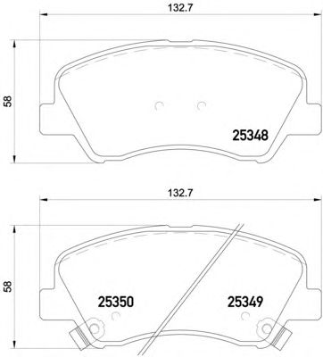 Купить запчасть Brembo - P18025 Колодки тормозные дисковые перед HYUNDAI ACCENT IV Saloon (RB) 1.6 11.2010 - <=> KIA RIO III Saloon (UB) 1.6 CVVT 06.2012 -