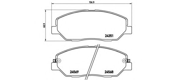 Купить запчасть Brembo - P30036 Колодки тормозные дисковые перед KIA SORENTO II (XM) 2.4 CVVT 11.2009 - <=> SSANGYONG ACTYON II 2.0 08.2012 -