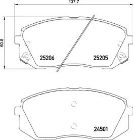 Купить запчасть Brembo - P30093 Колодки тормозные дисковые перед HYUNDAI SONATA VII (LF) 2.0 Hybrid 09.2014 -