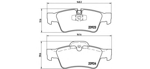 Купить запчасть Brembo - P50064 Колодки тормозные дисковые зад MERCEDES-BENZ M-CLASS (W164) ML 350 4-matic (164.186) 02.2005 - 12.2011 <=> MERCEDES-BENZ M-CLASS (W164) ML 320 CDI 4-matic (164.122) 07.2005 - 07.2009