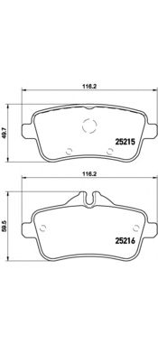 Купить запчасть Brembo - P50099 Колодки тормозные дисковые зад MERCEDES-BENZ M-CLASS (W166) ML 350 BlueTEC 4-matic (166.024) 06.2011 - 02.2015 <=> MERCEDES-BENZ M-CLASS (W166) ML 350 4-matic (166.057) 06.2011 - 12.2015
