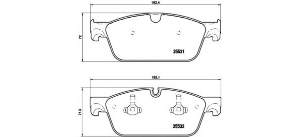 Купить запчасть Brembo - P50102 Колодки тормозные дисковые перед MERCEDES-BENZ M-CLASS (W166) ML 350 BlueTEC 4-matic (166.024) 06.2011 - 02.2015 <=> MERCEDES-BENZ M-CLASS (W166) ML 350 4-matic (166.057) 06.2011 - 12.2015
