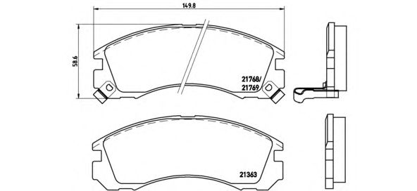 Купить запчасть Brembo - P54017 Колодки тормозные дисковые перед MITSUBISHI OUTLANDER III (GG_W, GF_W, ZJ) 2.0 (GF2W) 10.2012 - <=> MITSUBISHI OUTLANDER II (CW_W) 2.4 4WD (CW5W) 09.2007 - 11.2012