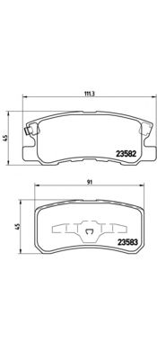 Купить запчасть Brembo - P54031 Колодки тормозные дисковые зад MITSUBISHI OUTLANDER II (CW_W) 2.4 4WD (CW5W) 09.2007 - 11.2012 <=> MITSUBISHI ASX (GA_W_) 1.8 02.2010 -