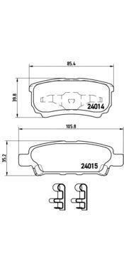 Купить запчасть Brembo - P54034 Колодки тормозные дисковые зад MITSUBISHI LANCER VII (CS_A, CT_A) 1.6 (CS3A) 09.2003 - <=> MITSUBISHI LANCER VIII (CY_A, CZ_A) 1.5 06.2008 -