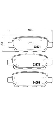 Купить запчасть Brembo - P56046 Колодки тормозные дисковые зад NISSAN QASHQAI / QASHQAI +2 I (J10, JJ10) 2.0 All-wheel Drive 02.2007 - 12.2013 <=> NISSAN X-TRAIL (T31) 2.0 06.2007 - 11.2013