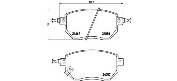 Купить запчасть BREMBO - P56051 Колодки тормозные дисковые перед INFINITI FX 35 All-wheel Drive 01.2003 - 12.2008 <=> NISSAN MURANO I (Z50) 3.5 4x4 08.2003 - 09.2008