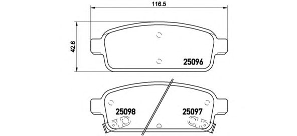 Купить запчасть Brembo - P59080 Колодки тормозные дисковые зад CHEVROLET CRUZE (J300) 1.6 05.2009 - <=> CHEVROLET CRUZE (J300) 1.8 05.2009 -