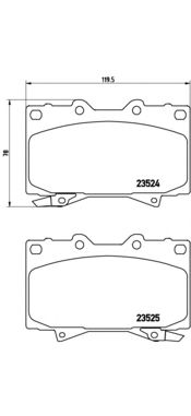 Купить запчасть Brembo - P83048 Колодки тормозные дисковые перед TOYOTA LAND CRUISER 100 (_J1_) 4.2 TD (HDJ100_) 01.1998 - 08.2007 <=> TOYOTA LAND CRUISER 100 (_J1_) 4.7 (UZJ100) 02.2002 - 08.2007