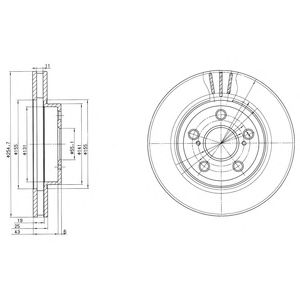 Купить запчасть DELPHI - BG2880 Диск тормозной передний TOYOTA CARINA E (-12/95) BG2880