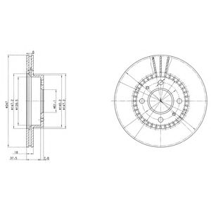 Купить запчасть DELPHI - BG3134 Диск тормозной передний NISSAN ALMERA N15 BG3134