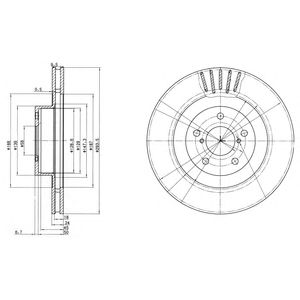 Купить запчасть DELPHI - BG3413 Диск тормозной передний SUBARU FORESTER (SG), OUTBACK (BE, BH, BL, BP) 295мм BG3413
